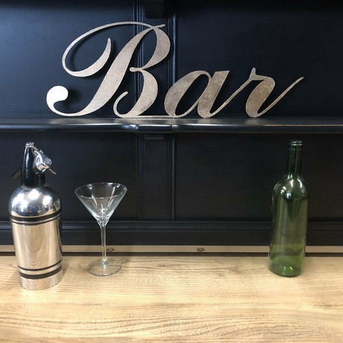 Gold metal bar sign cocktail - metal,
