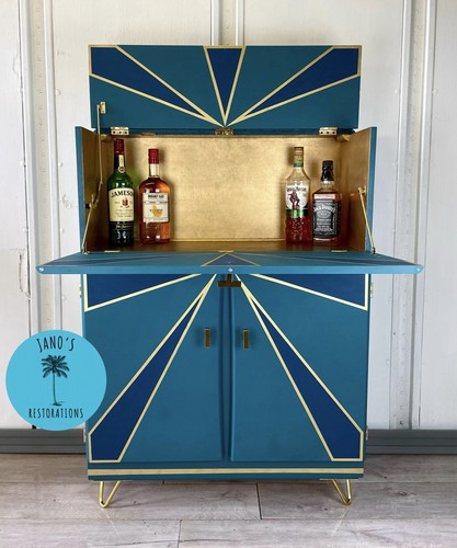 Art deco blue gold - deco, &