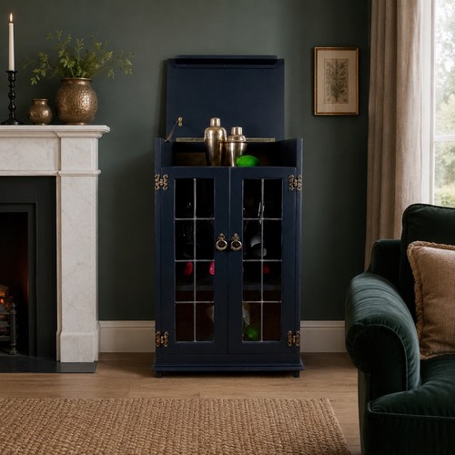 Solid wood carved - navy, and