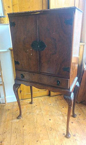 Antique wooden mirrored - antique, drinks