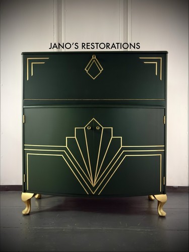 Art deco green gold - green, &