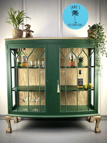 Green gold vintage glass - &,